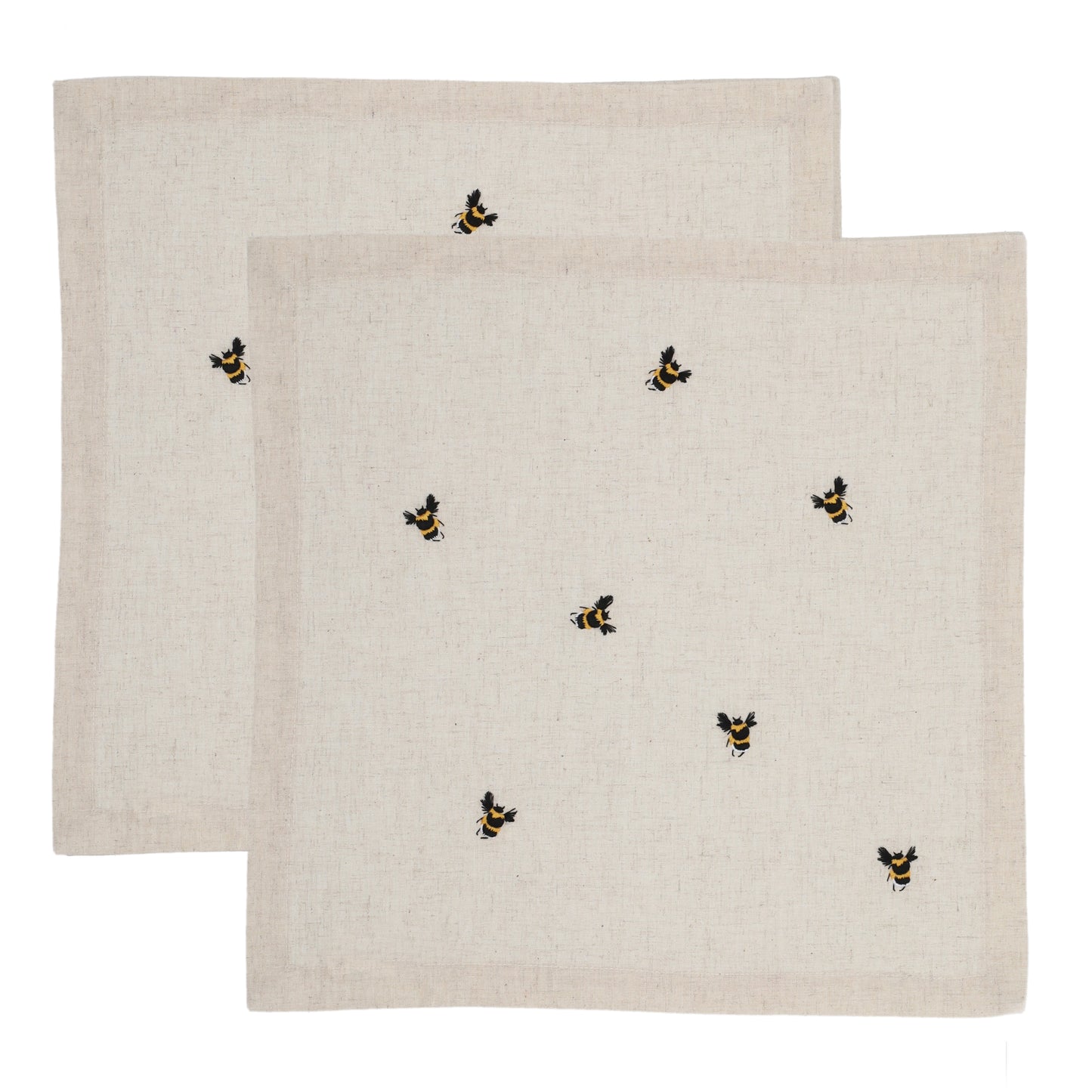 Servet Queen B met geborduurde bijtjes, 45x45, set van 2