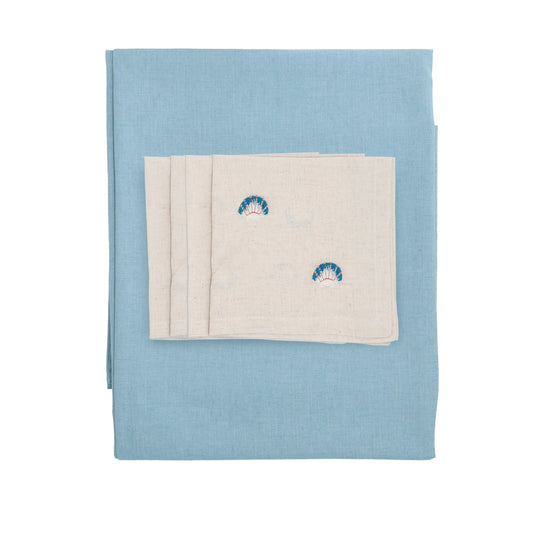 Set Amalfi Blue - tafelkleed en servetten