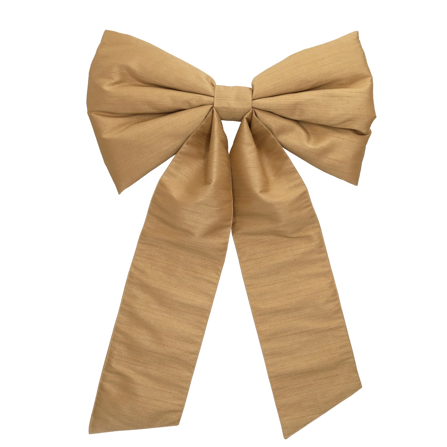 Gouden stoffen kerststrik voor feestelijke kerstversiering