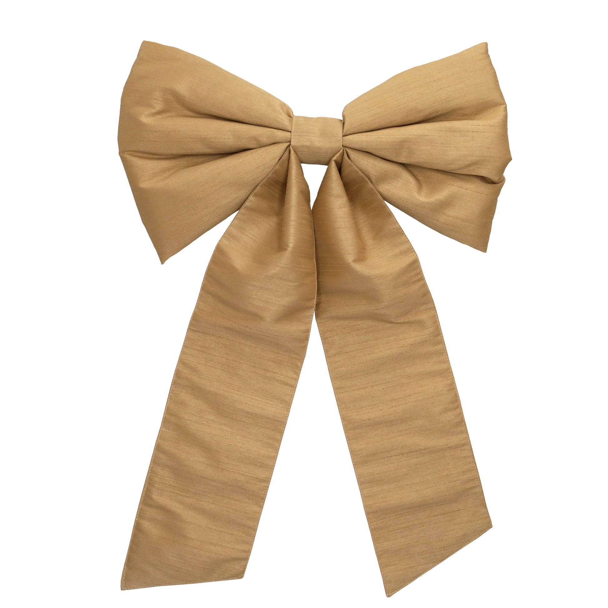 Gouden stoffen kerststrik voor feestelijke kerstversiering