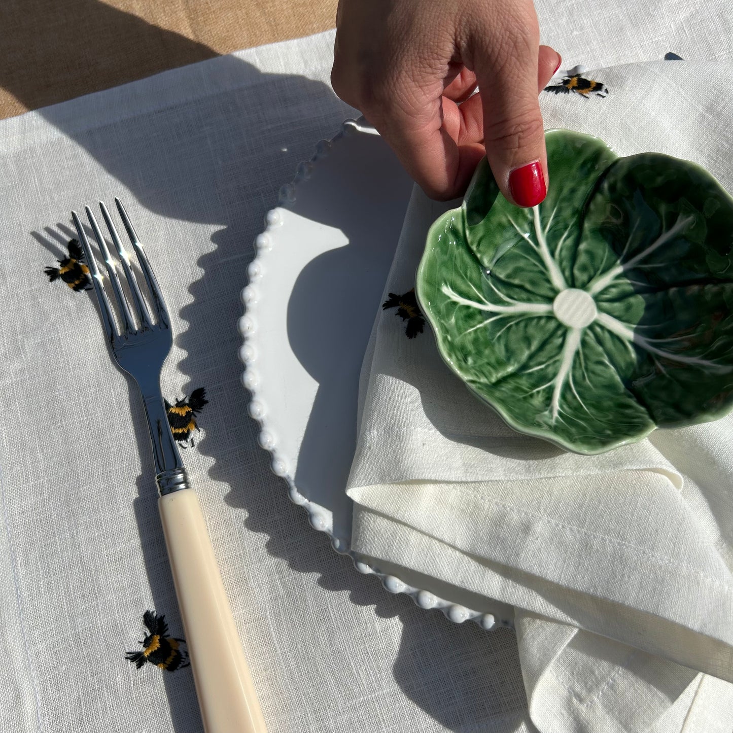 Set Queen B Wit - placemats en servetten