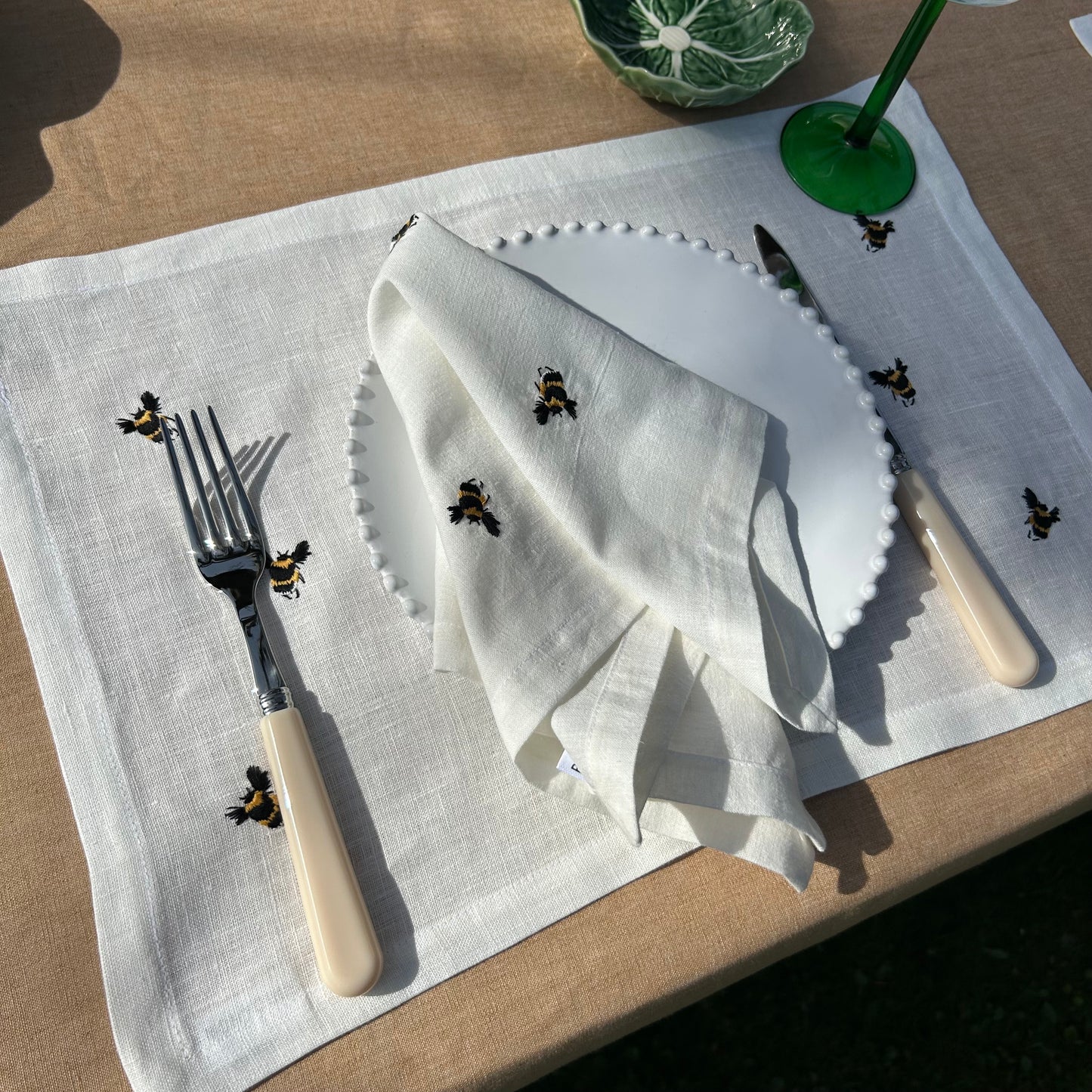 Set Queen B Wit - placemats en servetten