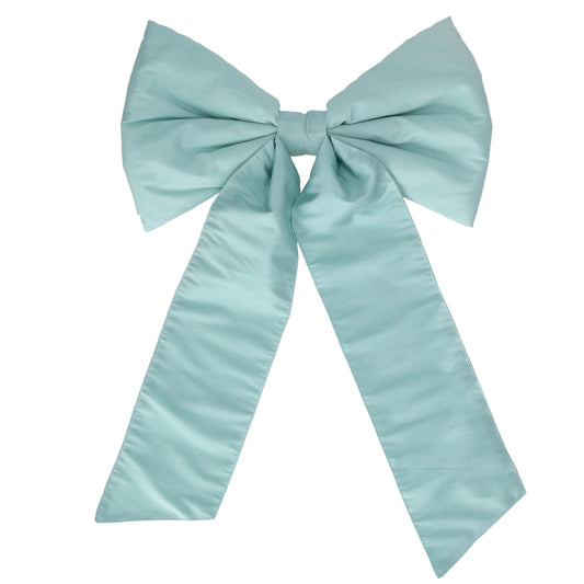 Mint kleur stoffen strik van stof als kerst decoratie