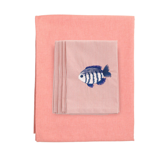 Set Petit Poisson Orange - tafelkleed en servetten