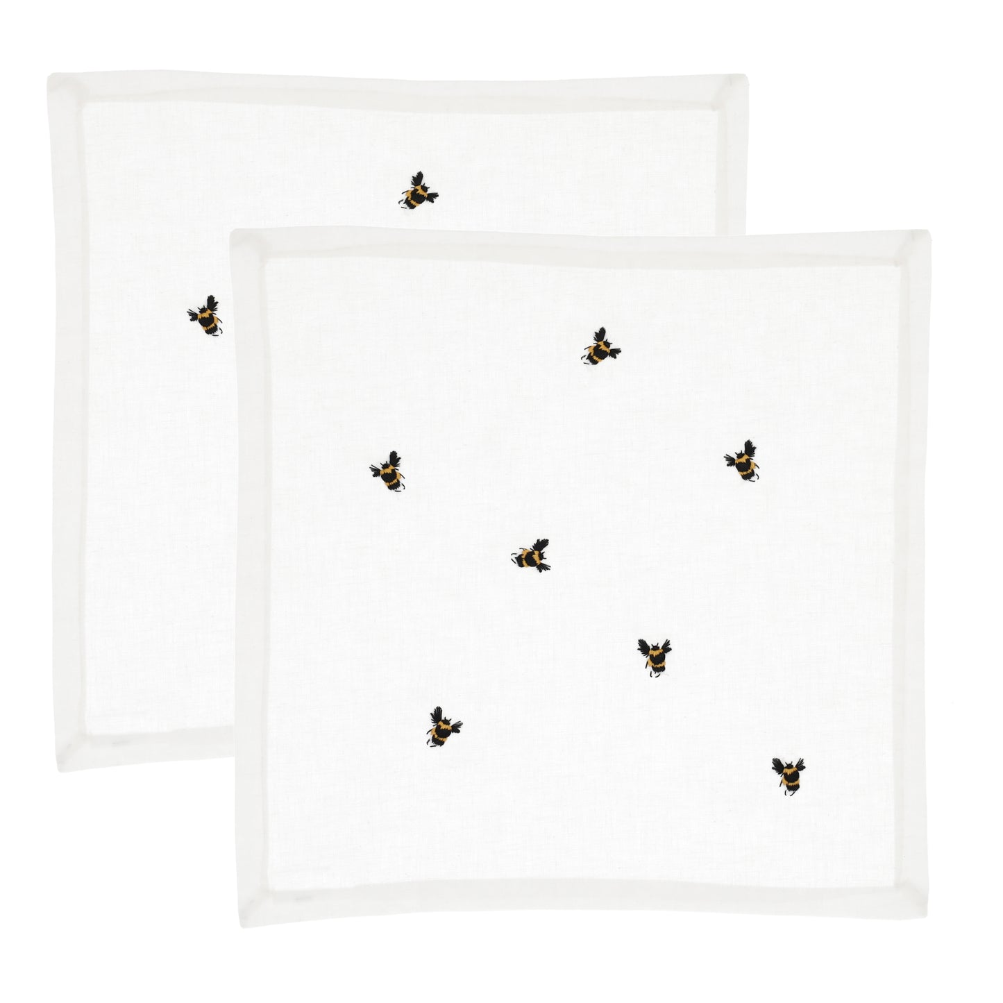 Servet Queen B met geborduurde bijtjes, 45x45, set van 2