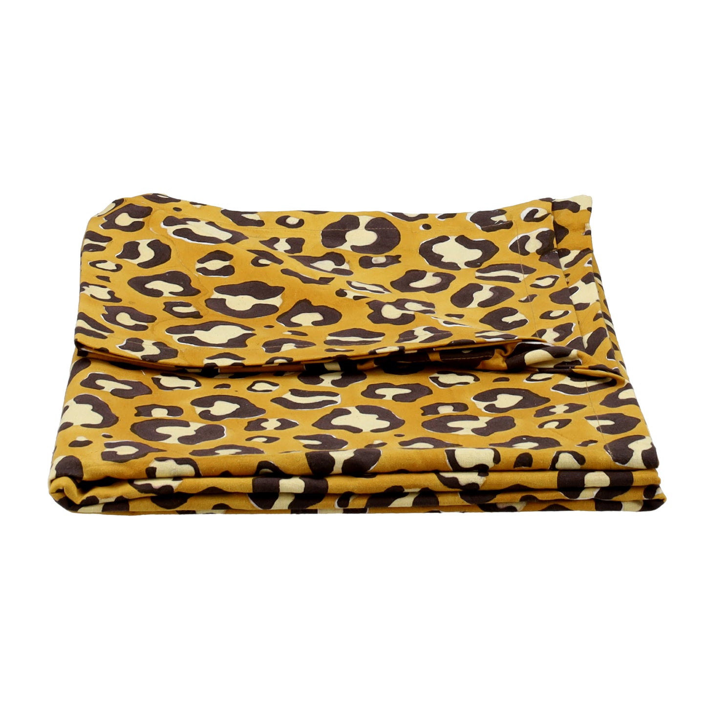 Tafelkleed Leopard Love, luipaard print in okergeel