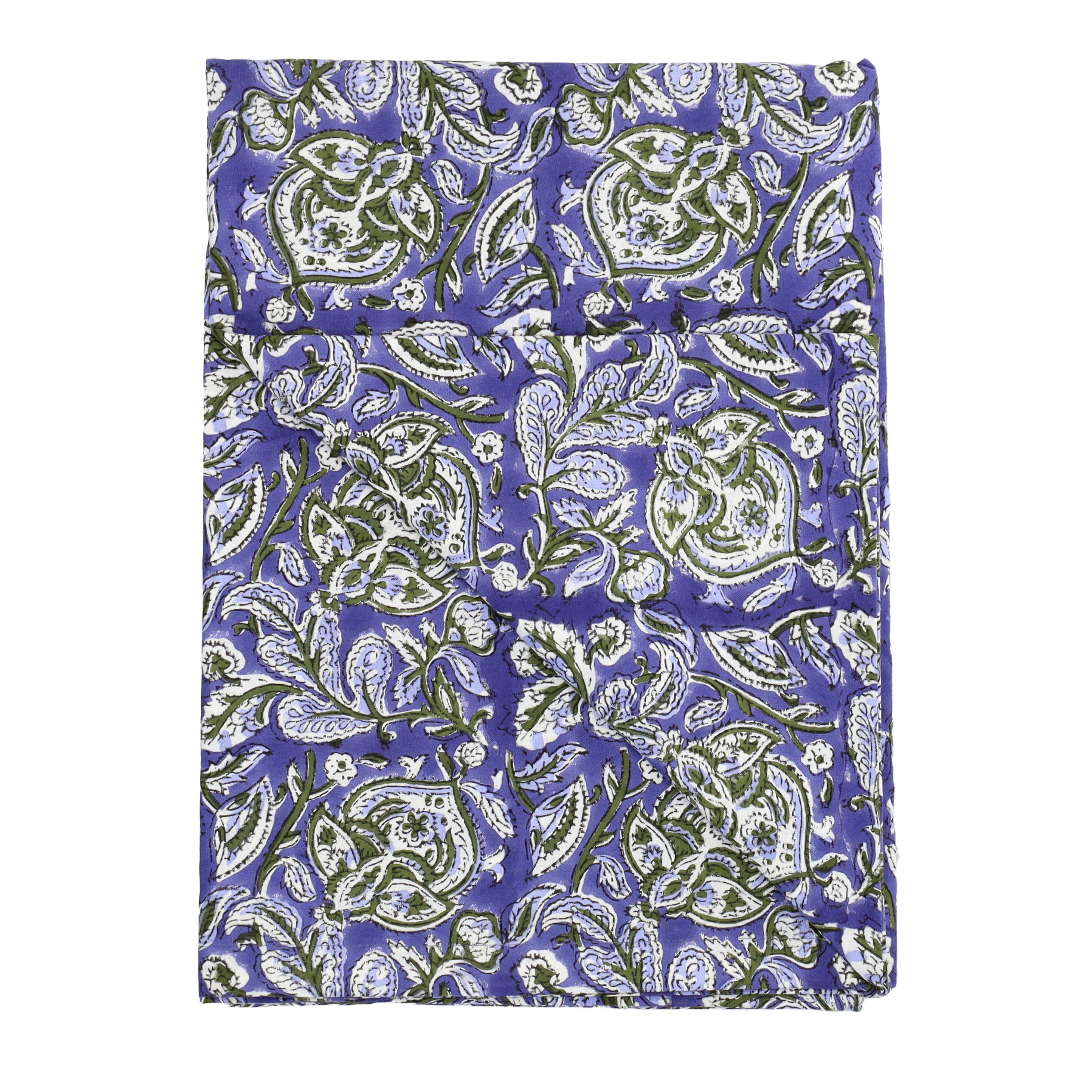 Tafelkleed Viva Violet, paars met groene bloemenprint