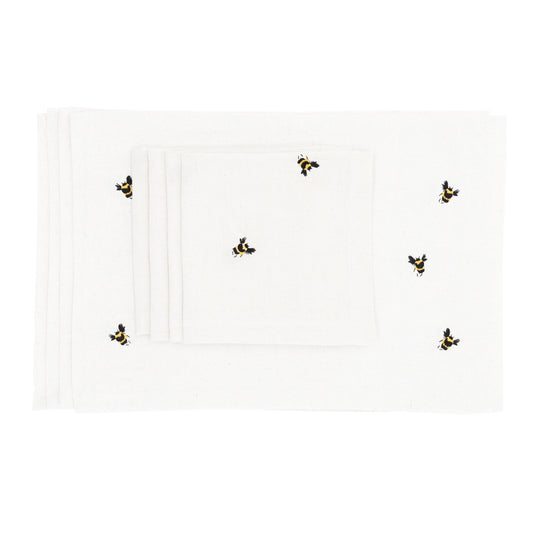 Set Queen B Wit - placemats en servetten