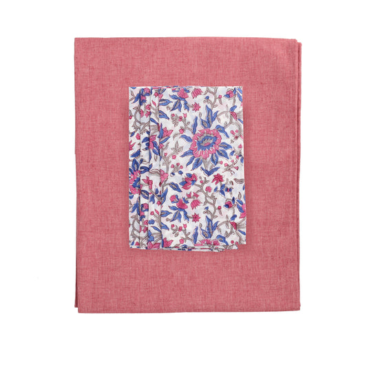 Set Raspberry Spring - tafelkleed met servetten