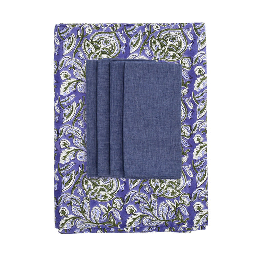 Set Viva Denim Violet - tafelkleed met servetten